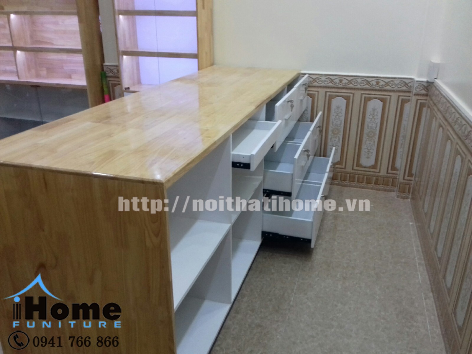 quầy bar gỗ thông hải phòng